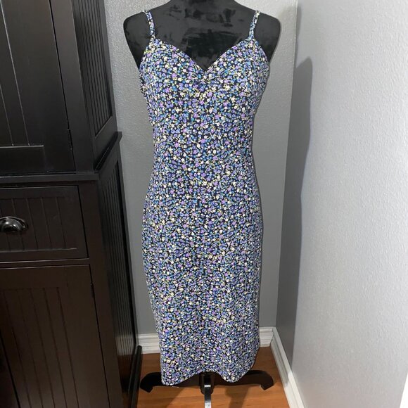 A. Byer Dress Size M Floral Midi Whimsigoth Gothic Romance Dark Academia Moody - Picture 1 of 9